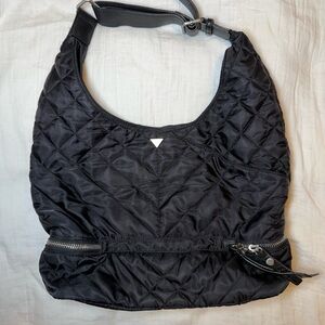 Black Label Quilted Black Hobo Bag